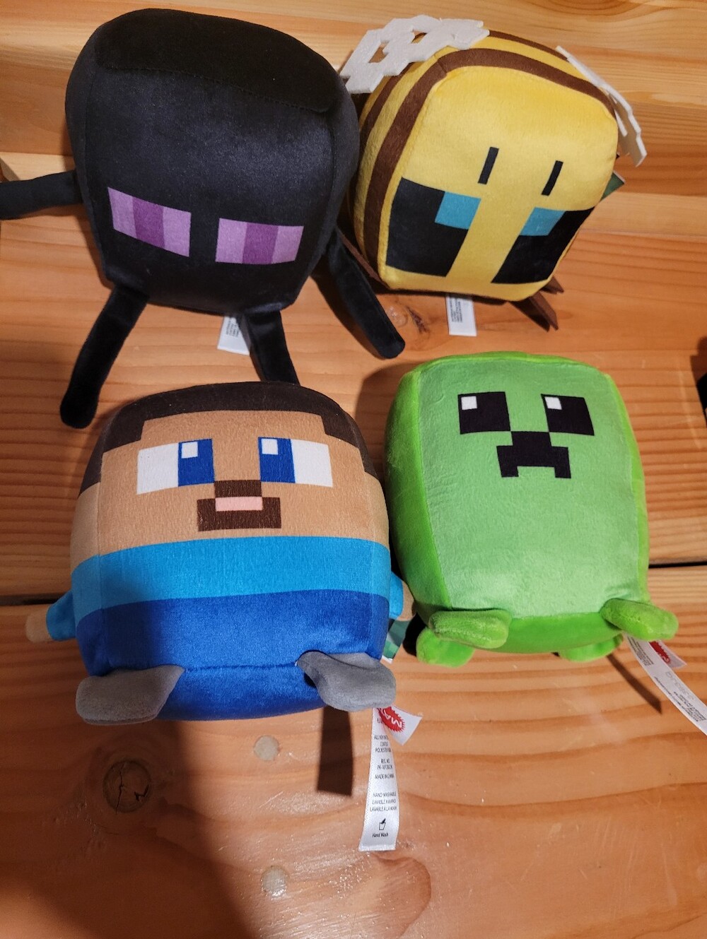 Minecraft Cuutopia Plush Cube Characters - Creeper, Steve, Bee, Enderman